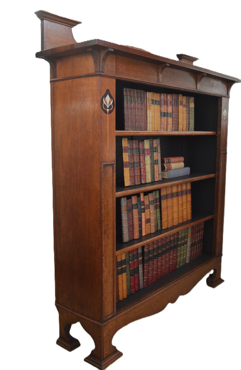 Arts And Crafts Solid Oak Open Bookcase - Image 4